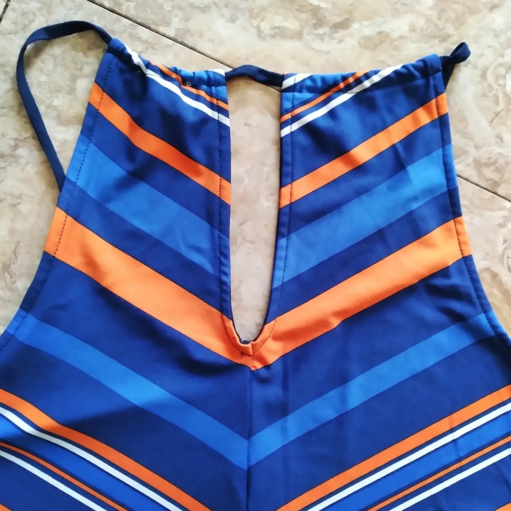 Meraki Chevron Stripe Handkerchief Sleeveless top, size L - Picture 4 of 7